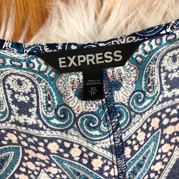 Express Geometric Wrap Dress, Multicolor, XS - Picture 7 of 8